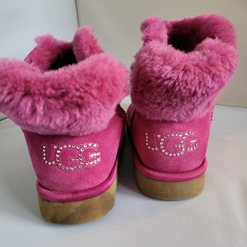 UGG Pink Suede Ankle Boots - Picture 2 of 7